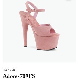 Pleaser Pink Suede Platform Heel